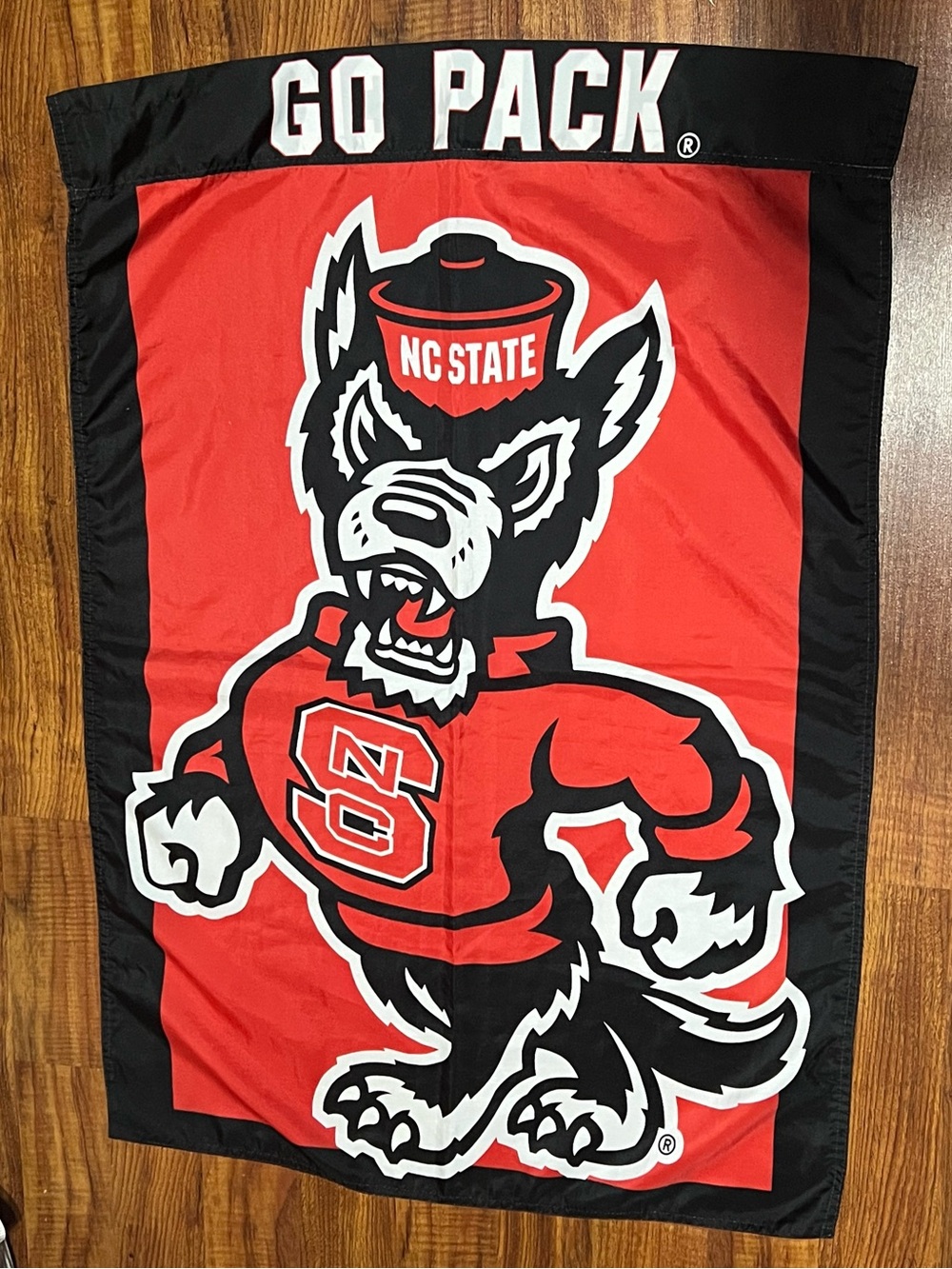 NC State Wolfpack Red & Black Large Team Flag - GO PACK